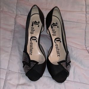 Black Bedazzled Heels